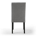 Silver Grey Waffle Linen Effect Fabric Dining Chair - Home Furniture Interiors