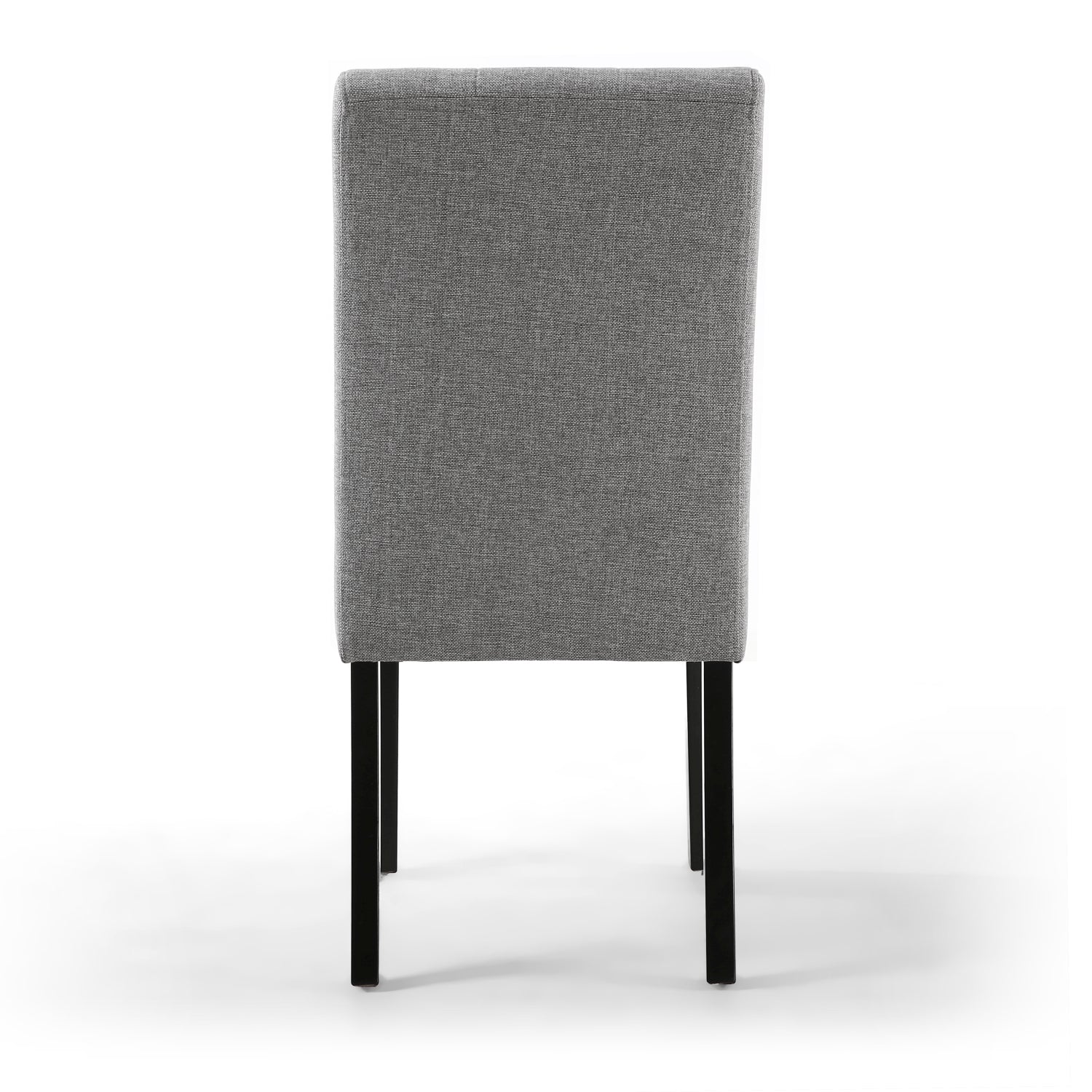 Silver Grey Waffle Linen Effect Fabric Dining Chair - Home Furniture Interiors