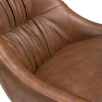 Tan Brown Leather Dining Chair Black Metal Legs - Home Furniture Interiors