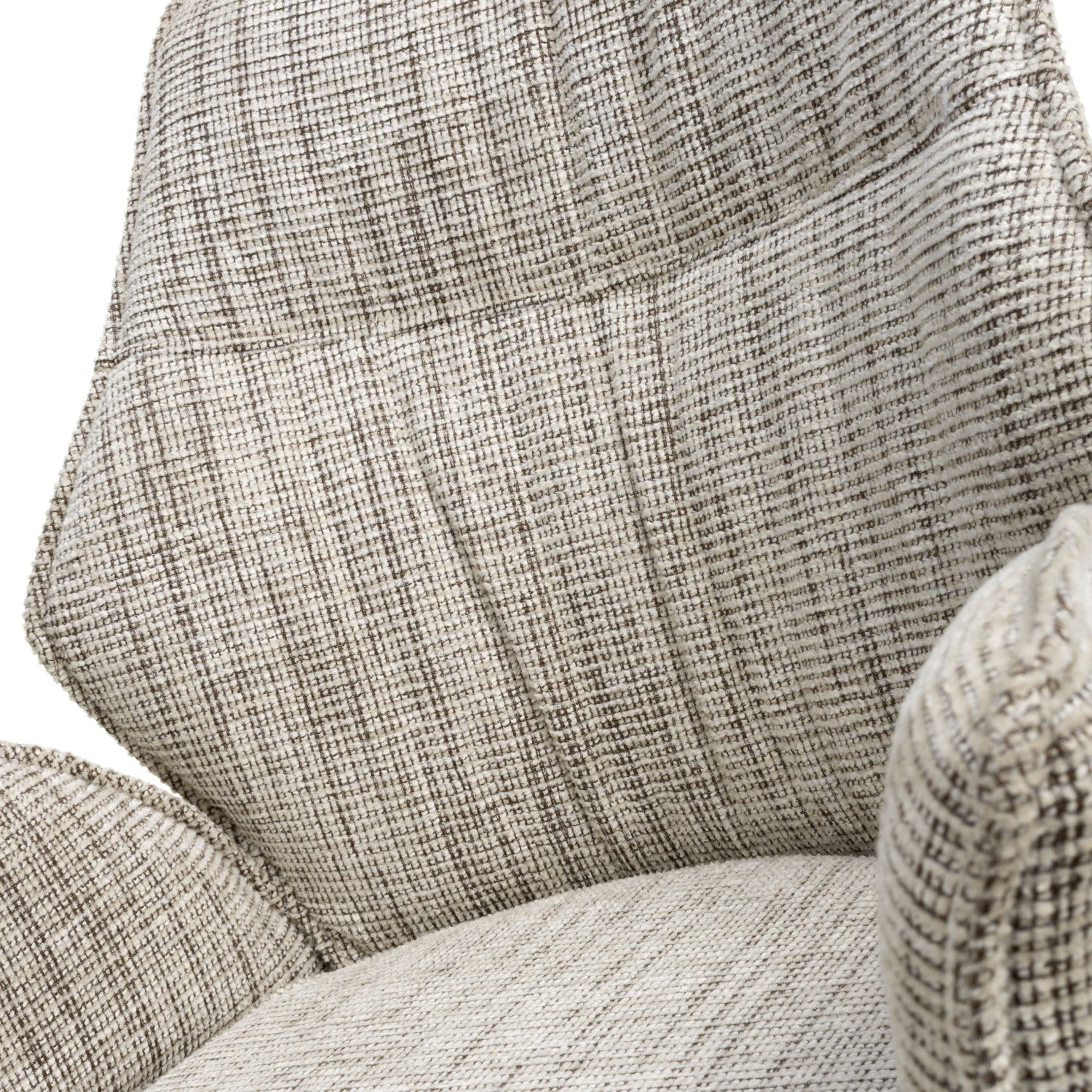 Toffee Cream Tweed Fabric Dining Chair with Black Metal Legs - Home Furniture Interiors