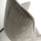 Toffee Cream Tweed Fabric Dining Chair with Black Metal Legs - Home Furniture Interiors