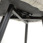Toffee Cream Tweed Fabric Dining Chair with Black Metal Legs - Home Furniture Interiors