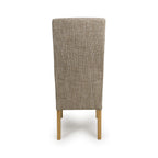 Tweed Oatmeal Fabric Dining Chair with Wooden Legs - Home Furniture Interiors