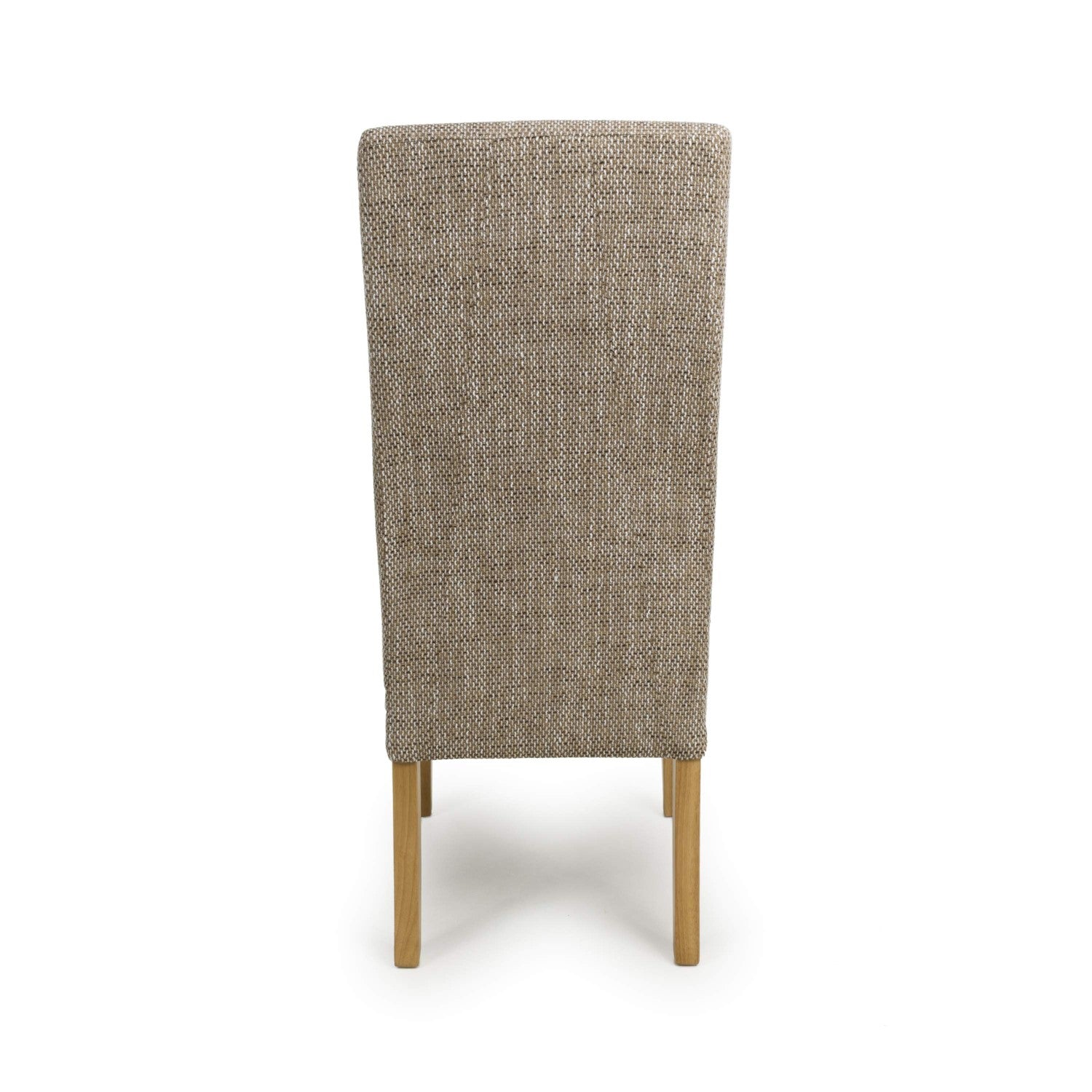 Tweed Oatmeal Fabric Dining Chair with Wooden Legs - Home Furniture Interiors