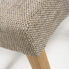 Tweed Oatmeal Fabric Dining Chair with Wooden Legs - Home Furniture Interiors