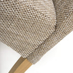 Tweed Oatmeal Fabric Dining Chair with Wooden Legs - Home Furniture Interiors