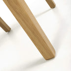 Tweed Oatmeal Fabric Dining Chair with Wooden Legs - Home Furniture Interiors