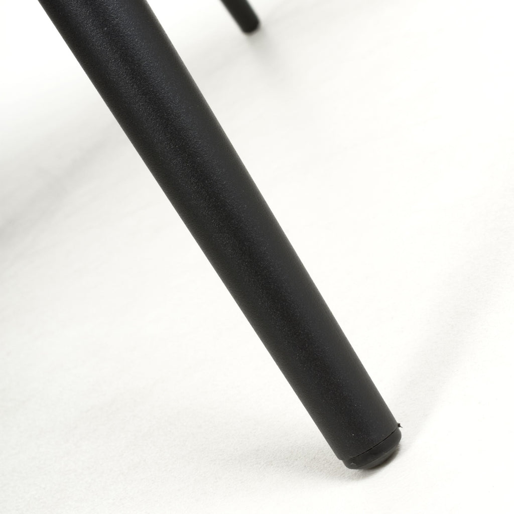 White Corduroy Fabric Dining Chair Black Metal Legs - Home Furniture Interiors