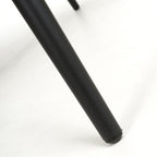 White Corduroy Fabric Dining Chair Black Metal Legs - Home Furniture Interiors