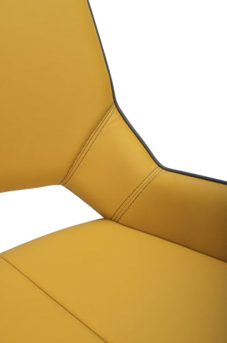 Yellow and Grey Leather Swivel Dining Chair - Home Furniture Interiors