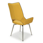 Yellow and Grey Leather Swivel Dining Chair - Home Furniture Interiors
