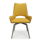 Yellow and Grey Leather Swivel Dining Chair - Home Furniture Interiors
