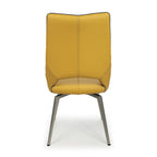 Yellow and Grey Leather Swivel Dining Chair - Home Furniture Interiors