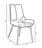 Yellow and Grey Leather Swivel Dining Chair - Home Furniture Interiors