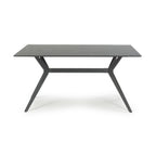 Dark Grey Sintered Effect 1.5m Dining Table with Black Base - Home Furniture Interiors