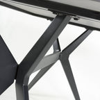 Dark Grey Sintered Effect 1.5m Dining Table with Black Base - Home Furniture Interiors