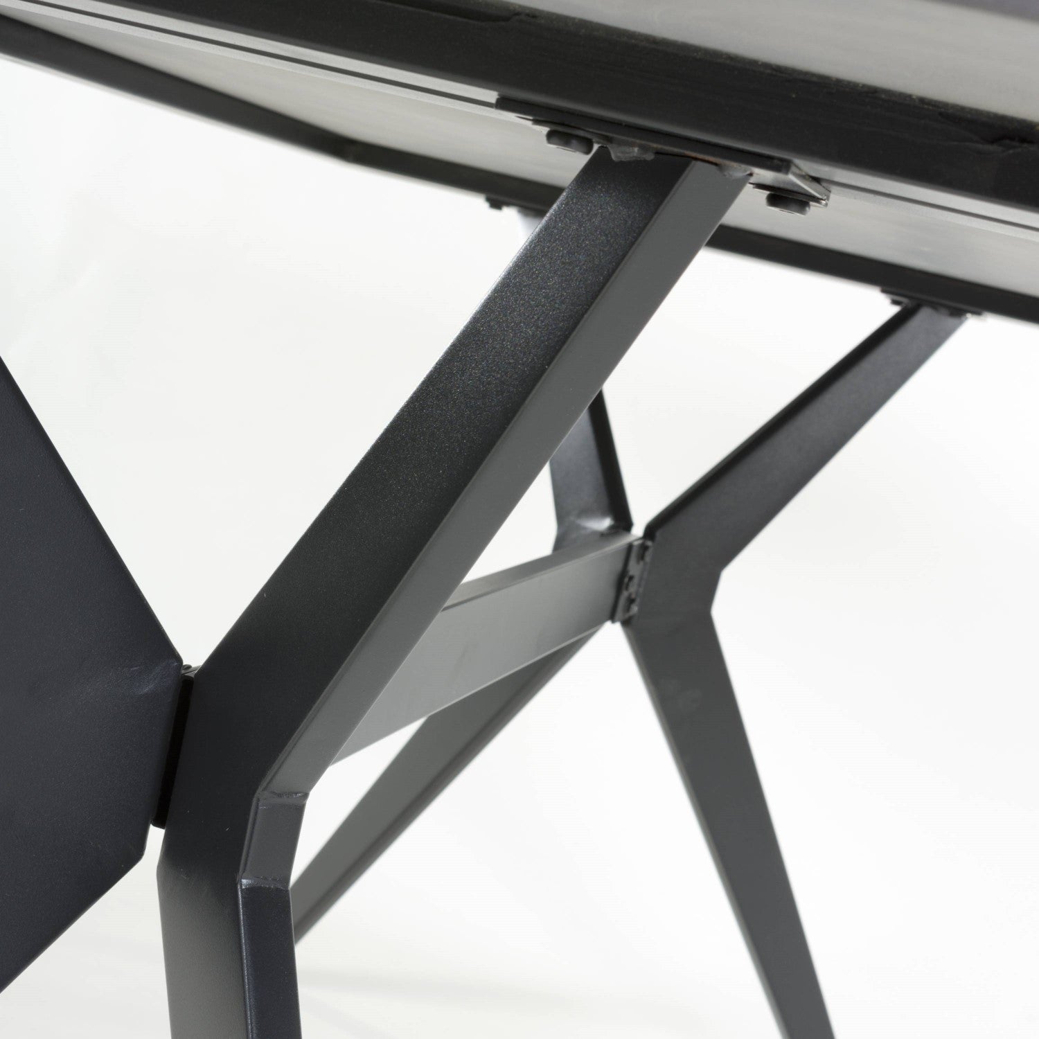 Dark Grey Sintered Effect 1.5m Dining Table with Black Base - Home Furniture Interiors