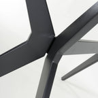 Dark Grey Sintered Effect 1.5m Dining Table with Black Base - Home Furniture Interiors