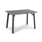 Grey Concrete Effect Top 1.2m Dining Table with Black Legs - Home Furniture Interiors