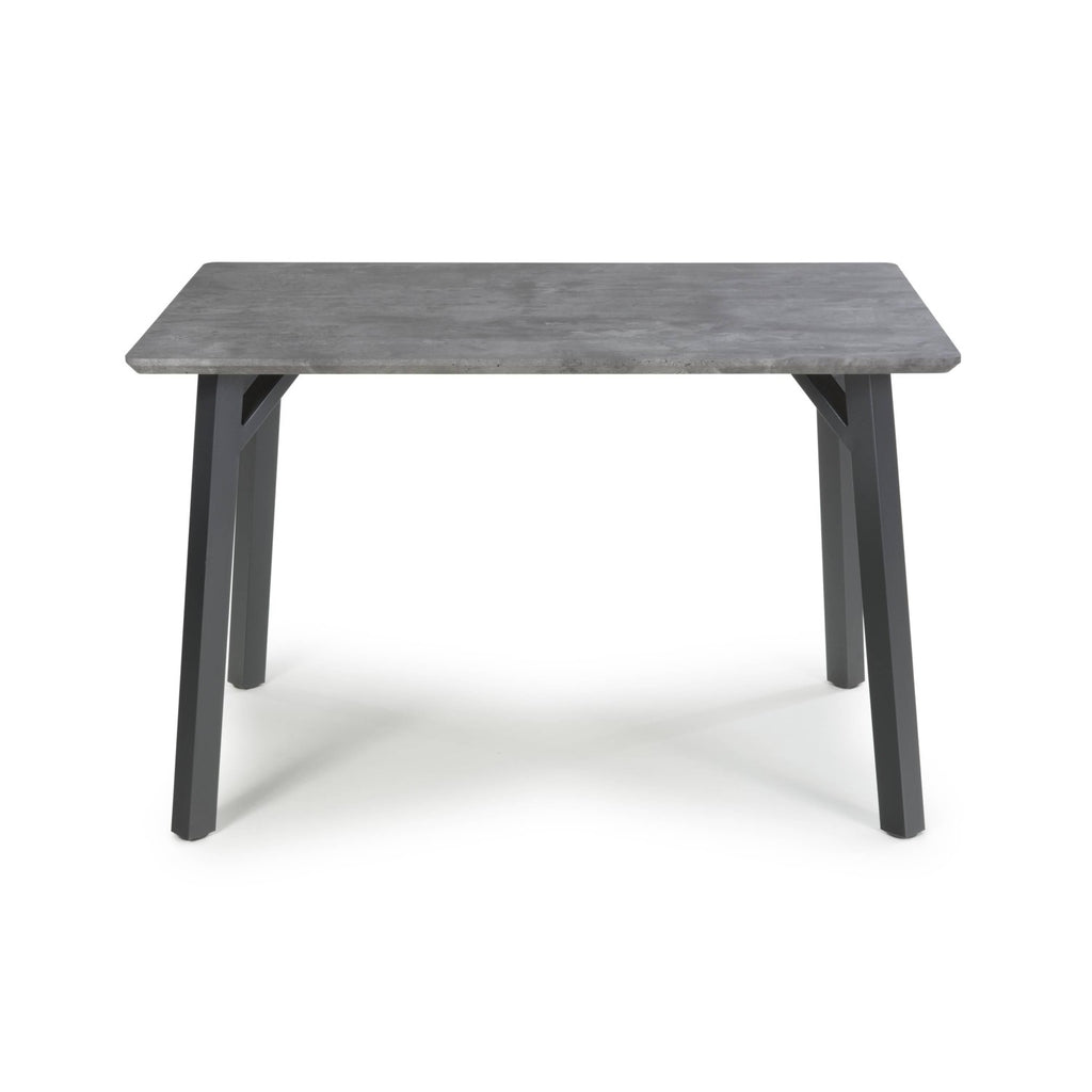 Grey Concrete Effect Top 1.2m Dining Table with Black Legs - Home Furniture Interiors