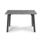 Grey Concrete Effect Top 1.2m Dining Table with Black Legs - Home Furniture Interiors