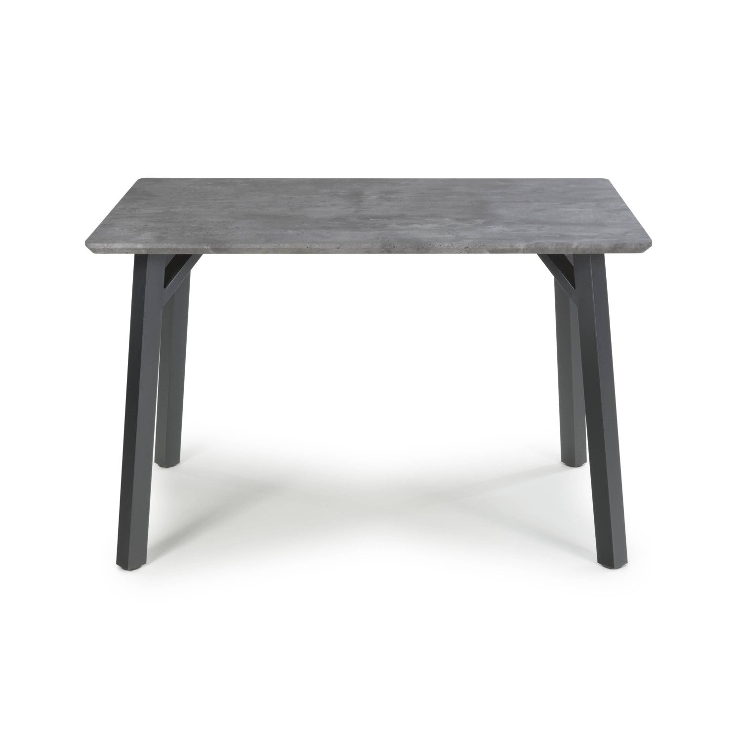 Grey Concrete Effect Top 1.2m Dining Table with Black Legs - Home Furniture Interiors