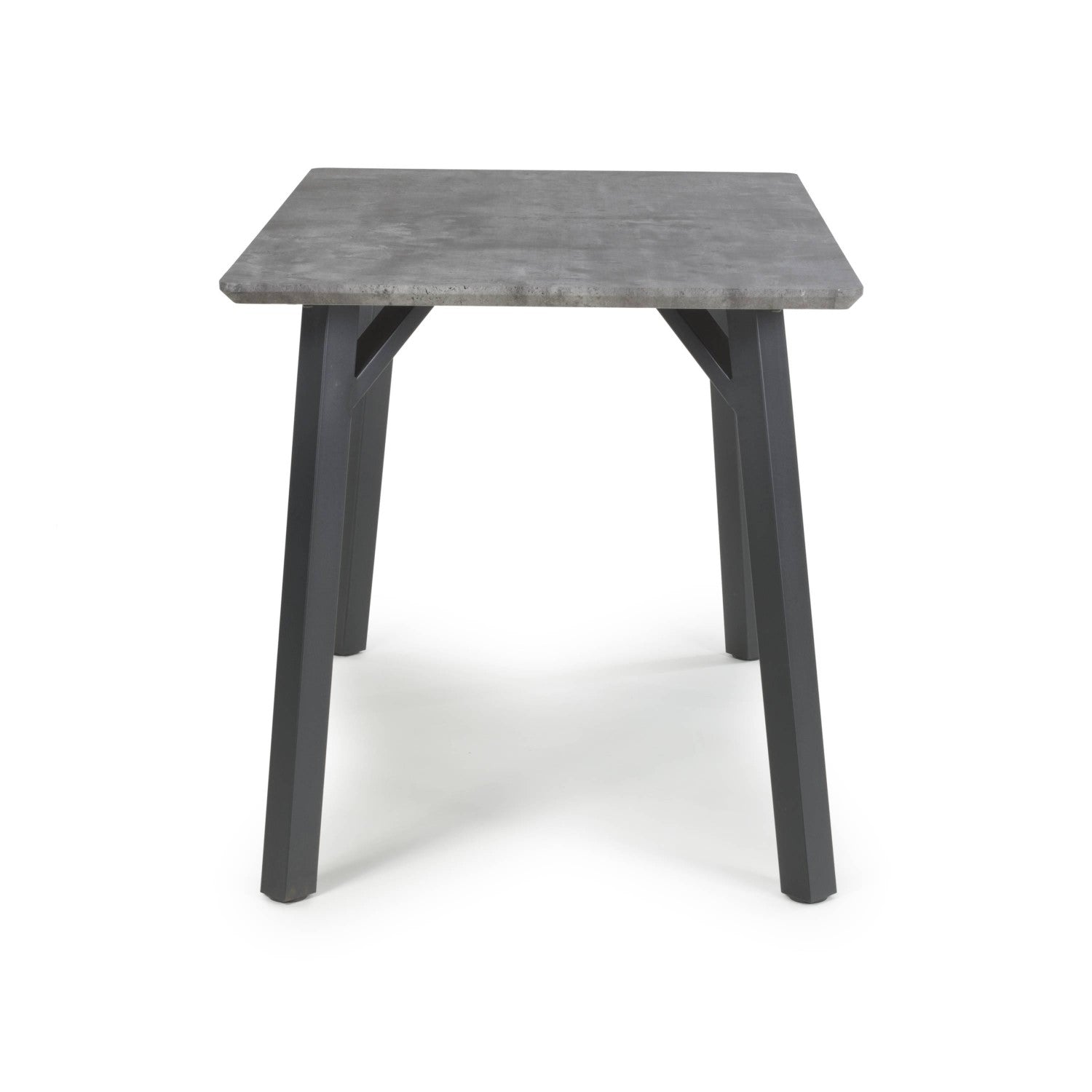 Grey Concrete Effect Top 1.2m Dining Table with Black Legs - Home Furniture Interiors