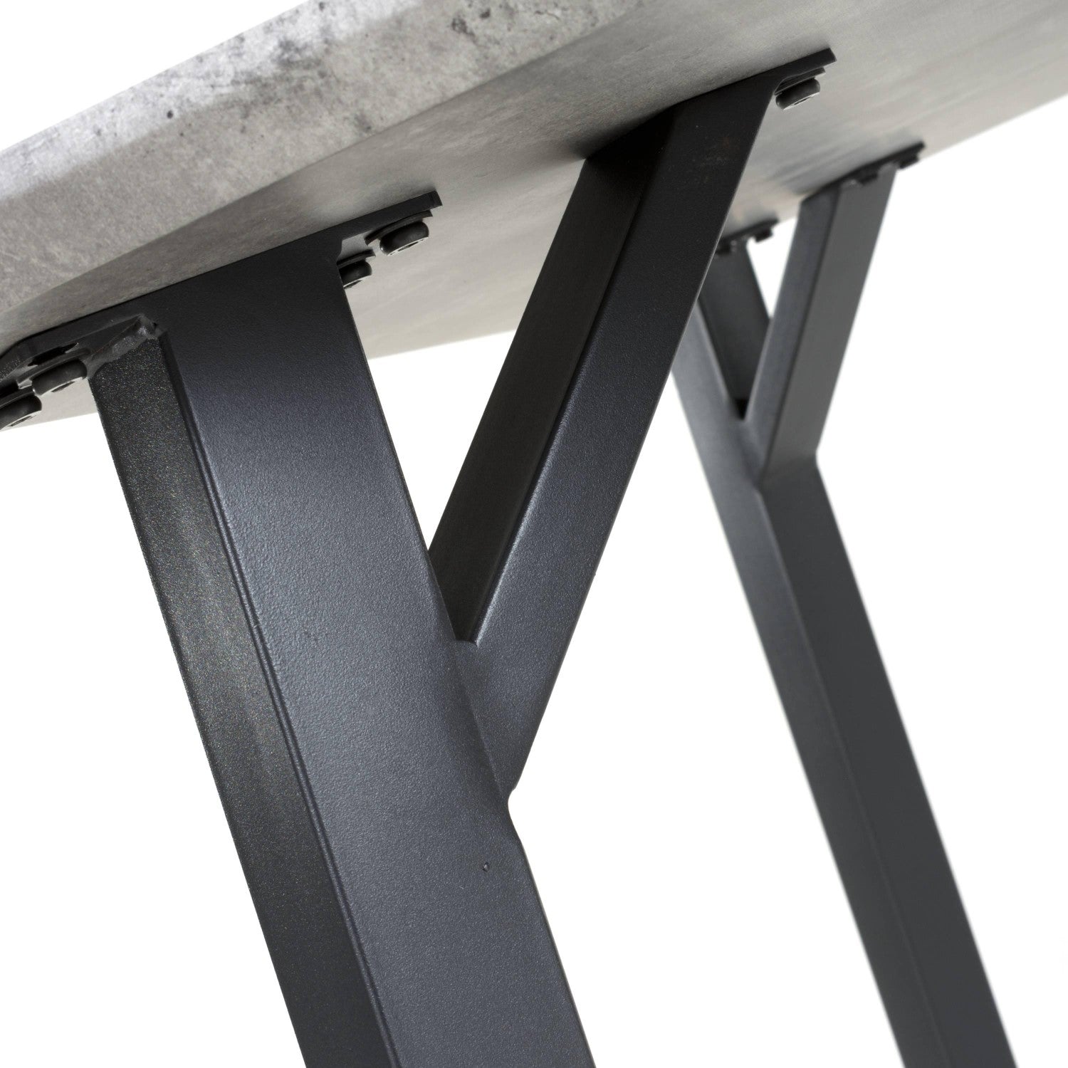 Grey Concrete Effect Top 1.2m Dining Table with Black Legs - Home Furniture Interiors