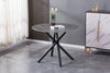 Grey Marble Effect 100cm Round Dining Table Cross Frame Legs