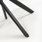 Grey Marble Effect 100cm Round Dining Table Cross Frame Legs - Home Furniture Interiors