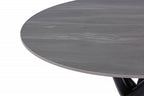 Grey Marble Effect 100cm Round Dining Table Cross Frame Legs - Home Furniture Interiors
