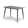 Grey Marble Effect 120cm Dining Table Black Metal Legs