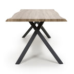 Oak Wave Edge Dining Table Black Legs - Home Furniture Interiors