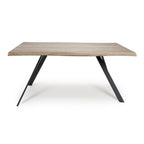 Oak Wave Edge Dining Table Black Legs - Home Furniture Interiors