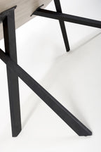 Oak Wave Edge Dining Table Black Legs - Home Furniture Interiors