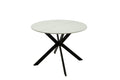 White Marble Effect Top Round 120cm Dining Table Spider Legs