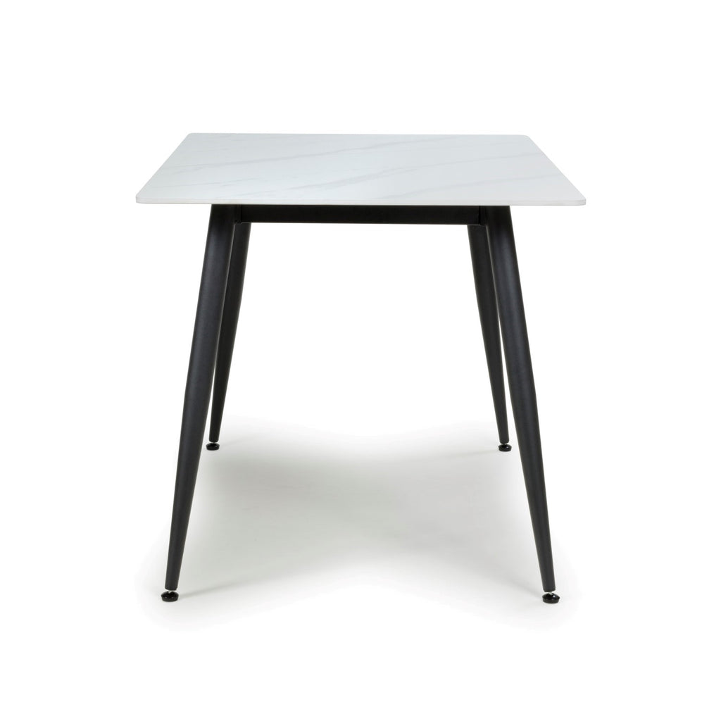 White Stone 120cm Dining Table - Home Furniture Interiors