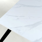 White Stone 120cm Dining Table - Home Furniture Interiors