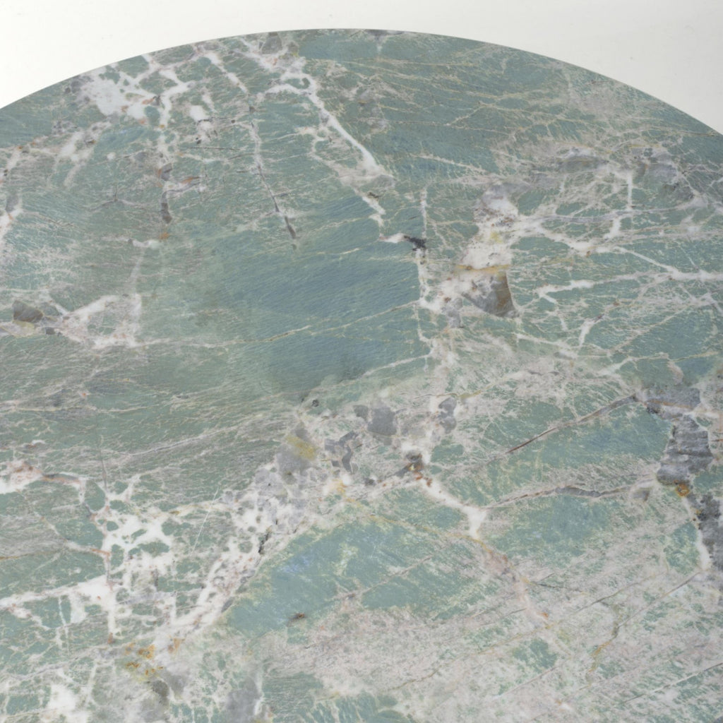 Green Texture Mable Effect Top Round Nest of 2 Tables - Home Furniture Interiors