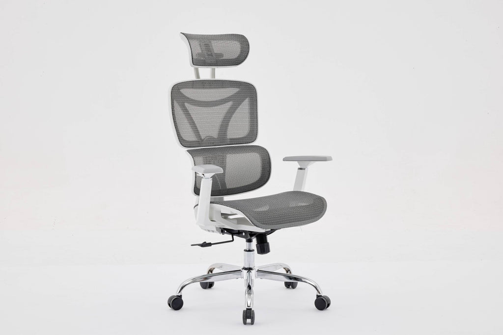 Elite Mesh Grey White Office Chair - Home Furniture Interiors