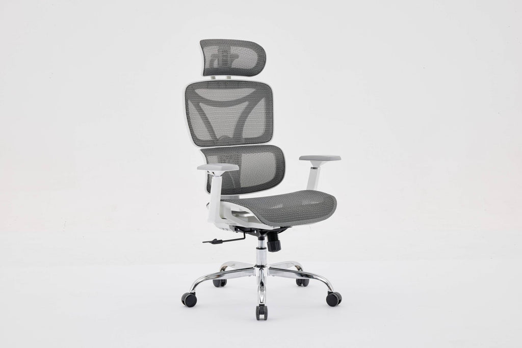 Elite Mesh Grey White Office Chair - Home Furniture Interiors