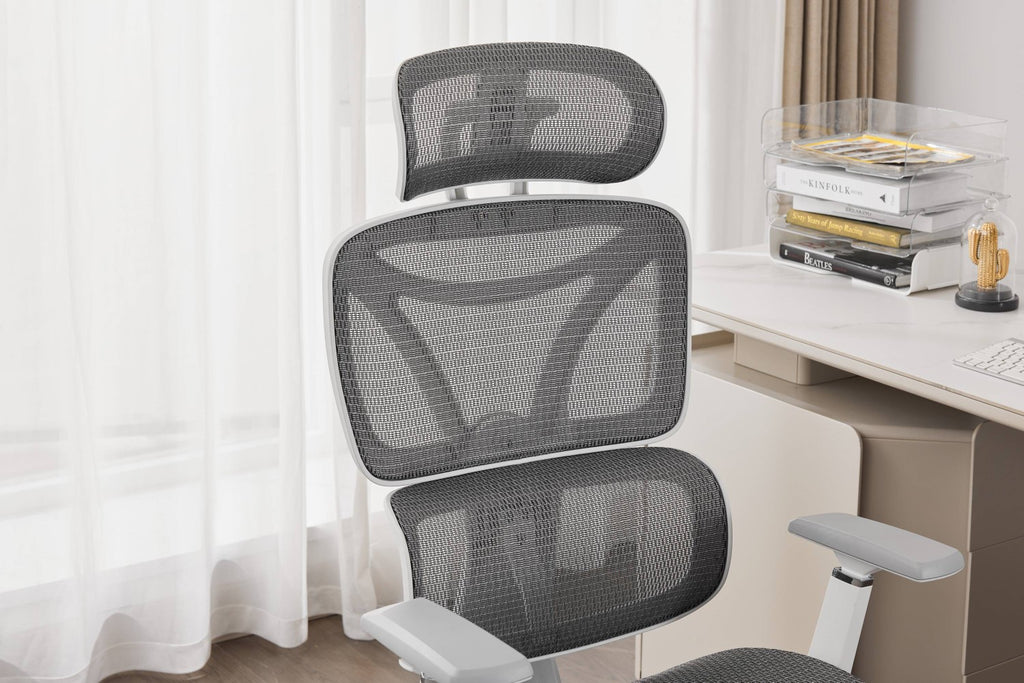 Elite Mesh Grey White Office Chair - Home Furniture Interiors