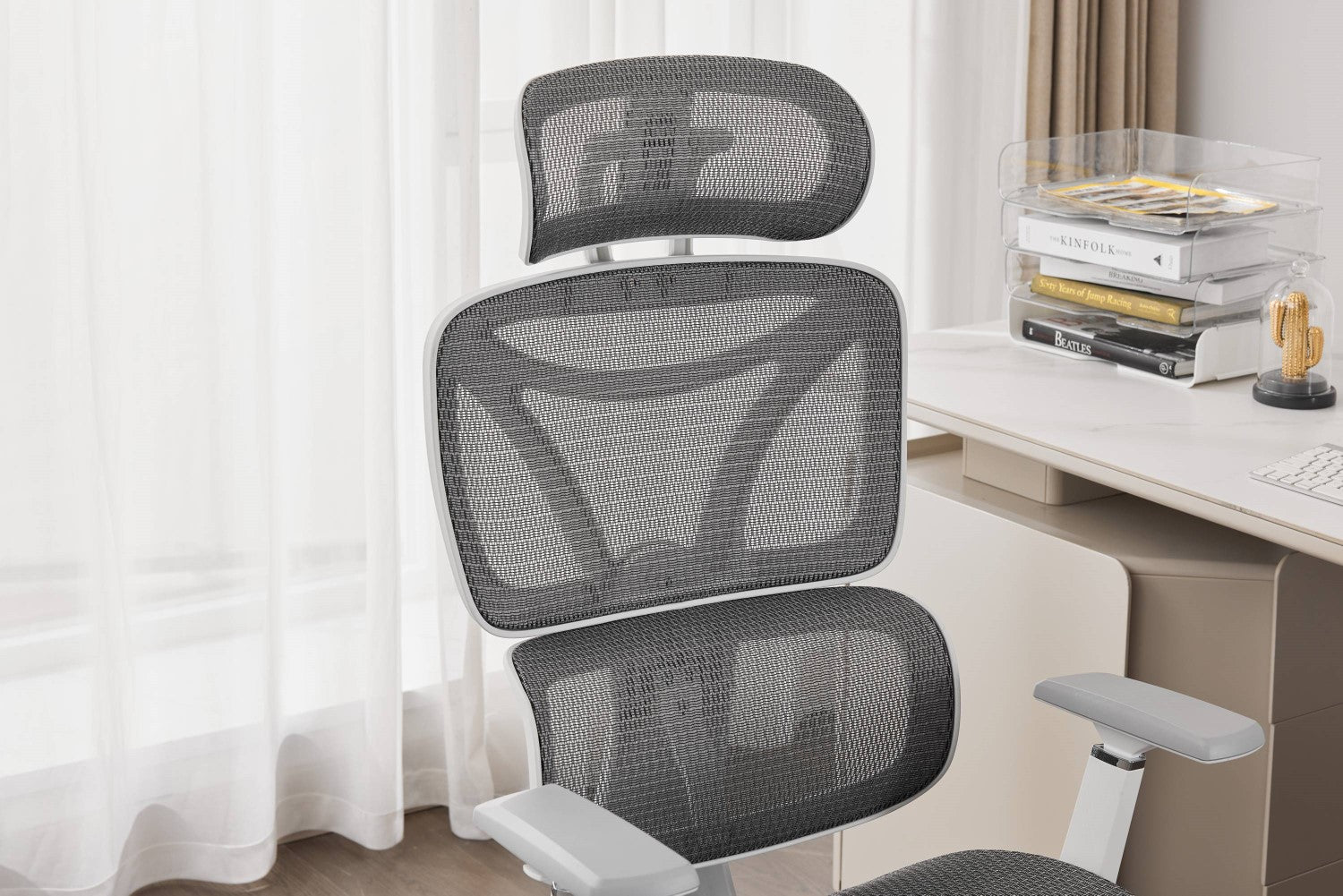 Elite Mesh Grey White Office Chair - Home Furniture Interiors