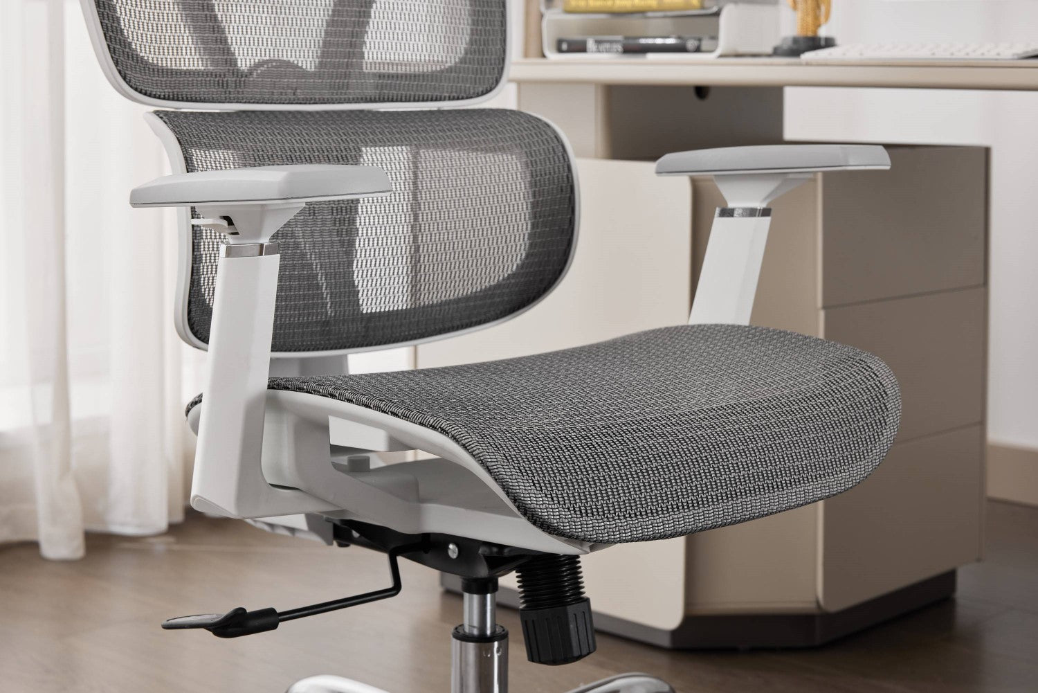 Elite Mesh Grey White Office Chair - Home Furniture Interiors