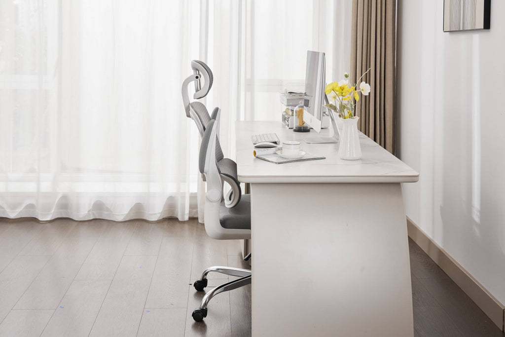 Supreme Mesh Grey White Office Chair - Home Furniture Interiors