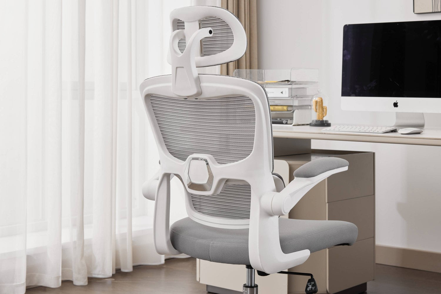 Supreme Mesh Grey White Office Chair - Home Furniture Interiors