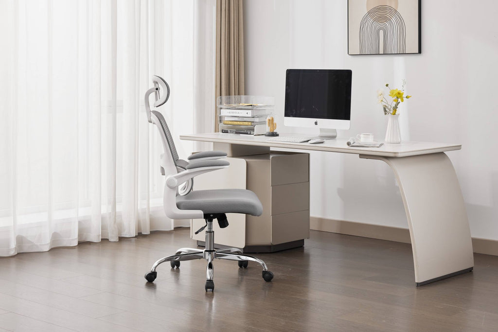 Supreme Mesh Grey White Office Chair - Home Furniture Interiors