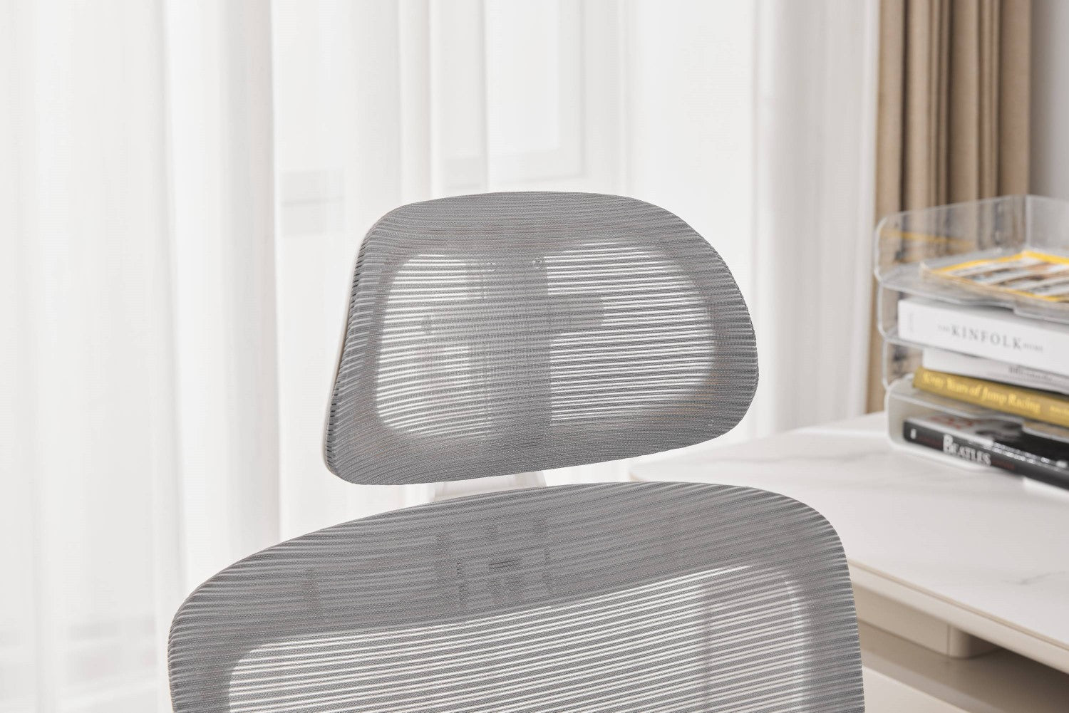 Supreme Mesh Grey White Office Chair - Home Furniture Interiors