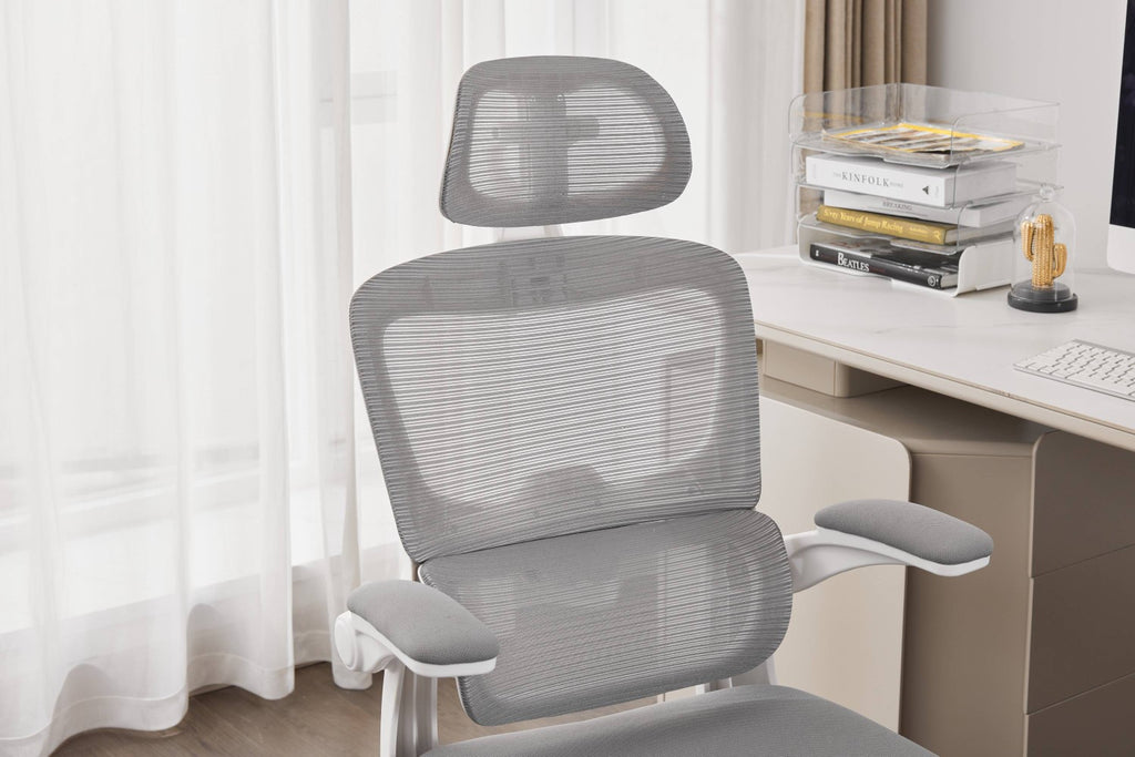 Supreme Mesh Grey White Office Chair - Home Furniture Interiors
