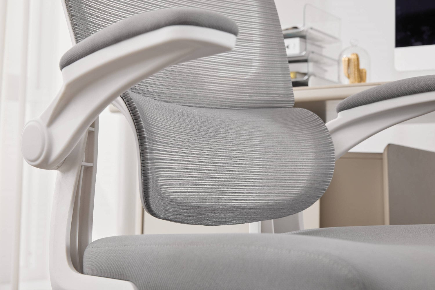 Supreme Mesh Grey White Office Chair - Home Furniture Interiors